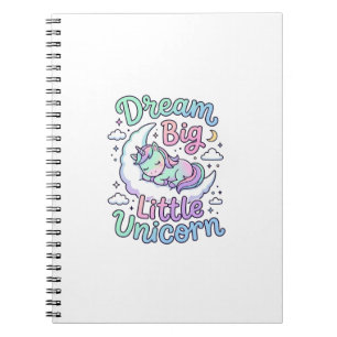 Unicorn Dream Big Little Unicorn Gift Idea Vector Notebook