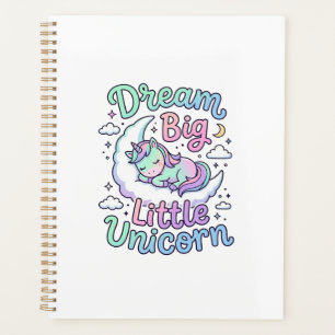 Unicorn Dream Big Little Unicorn Gift Idea Vector Planner