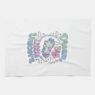 Unicorn Dream Big Little Unicorn Gift Idea Vector Tea Towel