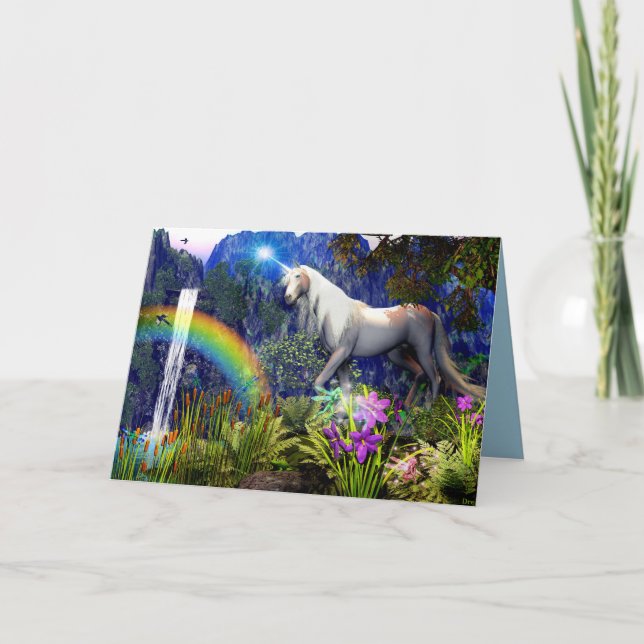 Unicorn Dream Greeting Card By Dreamflame 5D (Front)