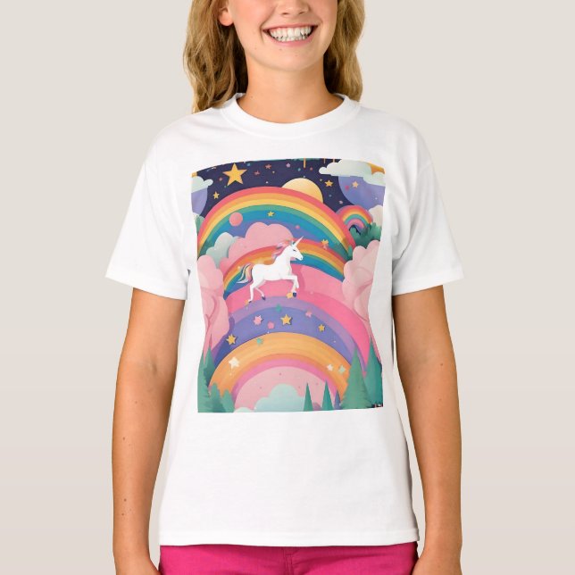 Unicorn Dreams: A Magical Prance Through a Pastel  T-Shirt (Front)