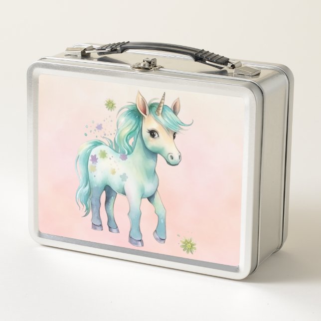 Unicorn Dreams: Back-to-School  Metal Lunch Box (Front)