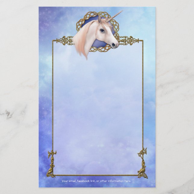 Unicorn Dreams Fantasy Stationery (Front)