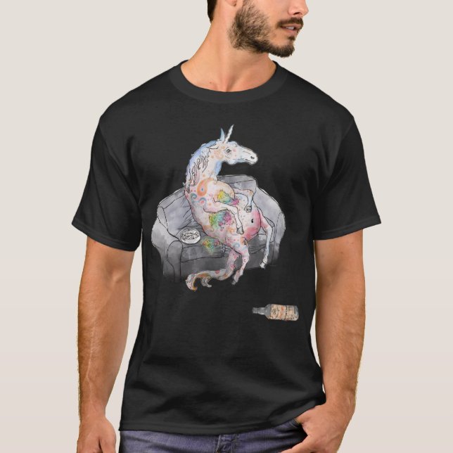 Unicorn drunk funny unicorn mugs awesome  T-Shirt (Front)