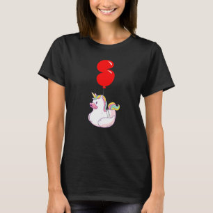 Unicorn Duckie 5th Birthday Kids Balloon Party T-Shirt
