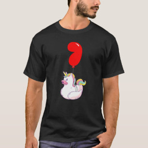 Unicorn Duckie  7th Birthday  Kids Balloon Party T-Shirt
