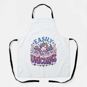 Unicorn Easily Distracted by Unicorns Commercial C Apron