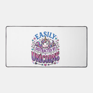 Unicorn Easily Distracted by Unicorns Commercial C Desk Mat