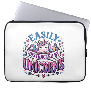 Unicorn Easily Distracted by Unicorns Commercial C Laptop Sleeve