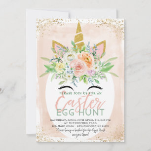 Unicorn Easter Egg Hunt Invitation