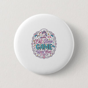 Unicorn Eat Sleep Game Unicorn Playful Print on De 6 Cm Round Badge