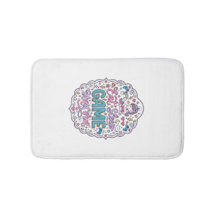 Unicorn Eat Sleep Game Unicorn Playful Print on De Bath Mat