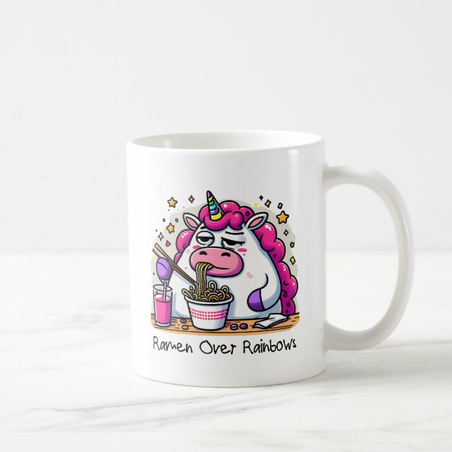 Unicorn Eating Ramen Coffee Mug (Right)