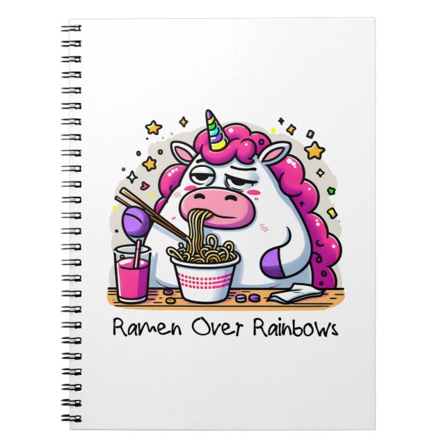 Unicorn Eating Ramen Notebook (Front)