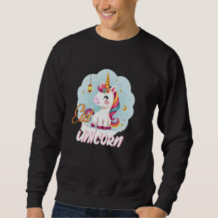 Unicorn Eid Mubarak for kids and Mum Girls Sweatshirt