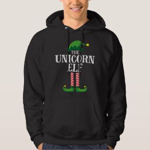 Unicorn Elf Matching Family Christmas Party Pajama Hoodie