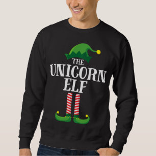 Unicorn Elf Matching Family Christmas Party Sweatshirt