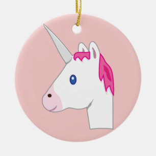 Unicorn emoji ceramic tree decoration