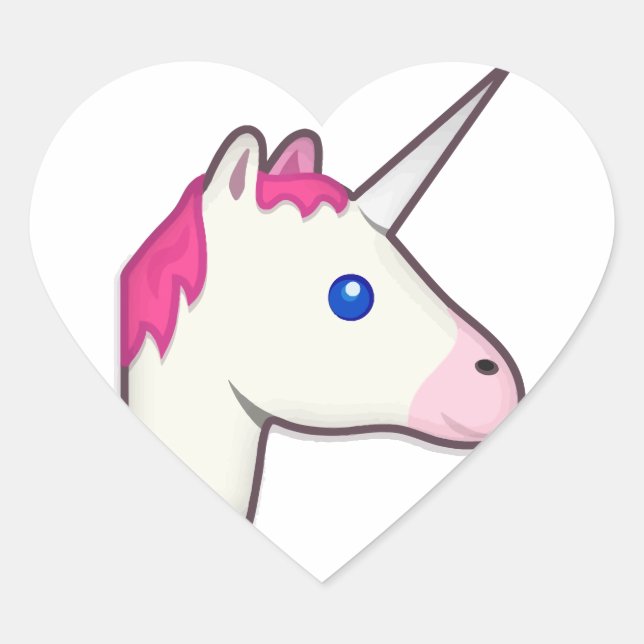 unicorn emoji heart sticker (Front)