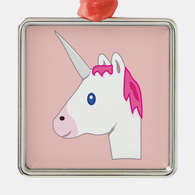 Unicorn emoji metal tree decoration (Front)