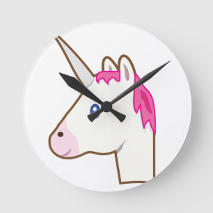 Unicorn emoji round clock
