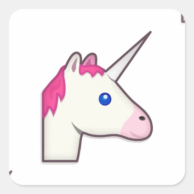 unicorn emoji square sticker (Front)