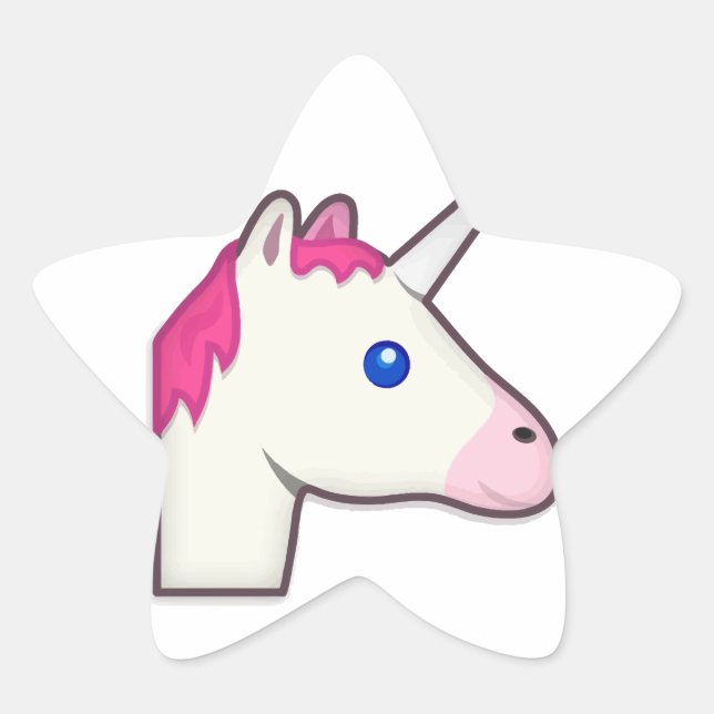 unicorn emoji star sticker (Front)