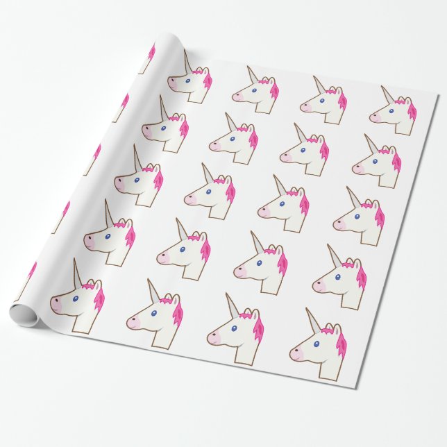 Unicorn emoji wrapping paper (Unrolled)