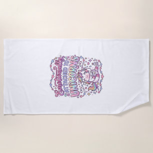 Unicorn Emotionally Attached to Unicorns Original  Beach Towel