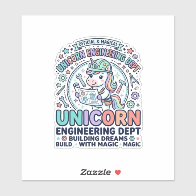 Unicorn Engineering Dept Bold Typography T-Shirt D (Sheet)