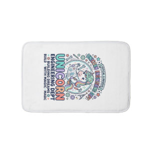 Unicorn Engineering Dept Bold Typography T-Shirt D Bath Mat