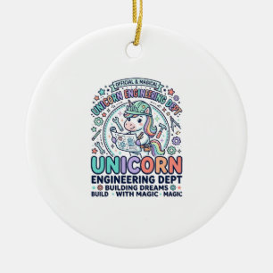 Unicorn Engineering Dept Bold Typography T-Shirt D Ceramic Ornament