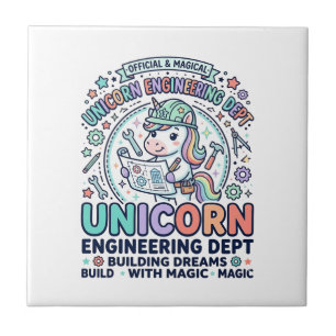 Unicorn Engineering Dept Bold Typography T-Shirt D Ceramic Tile