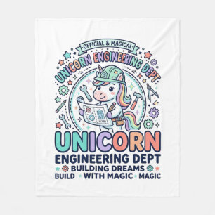 Unicorn Engineering Dept Bold Typography T-Shirt D Fleece Blanket