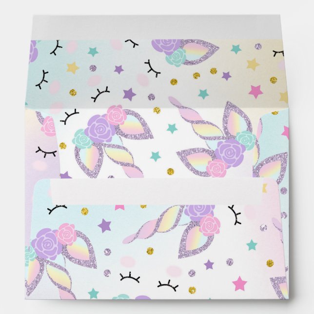Unicorn Envelope Magical Unicorn Birthday Party (Back (Bottom))
