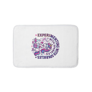 Unicorn Experimenting with Sparkles Commercial Cut Bath Mat