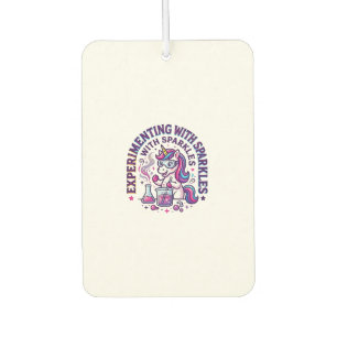 Unicorn Experimenting with Sparkles Commercial Cut Car Air Freshener