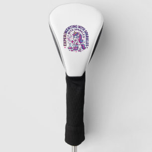 Unicorn Experimenting with Sparkles Commercial Cut Golf Head Cover