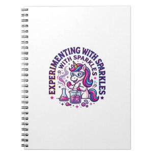 Unicorn Experimenting with Sparkles Commercial Cut Notebook