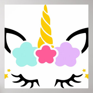 Unicorn eye lashes poster