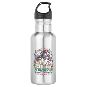 Unicorn Fa La La La Fabulous White Background Cute 532 Ml Water Bottle