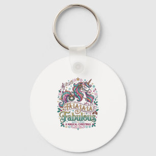 Unicorn Fa La La La Fabulous White Background Cute Key Ring