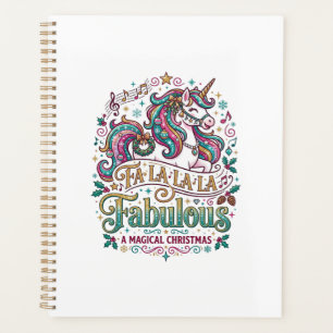 Unicorn Fa La La La Fabulous White Background Cute Planner