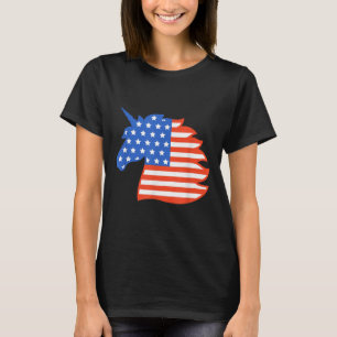 Unicorn Face 4th Of July Costume Independence Day T-Shirt