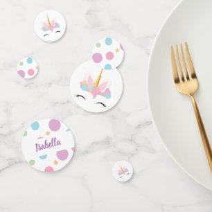 Unicorn Face and Name   Table Confetti
