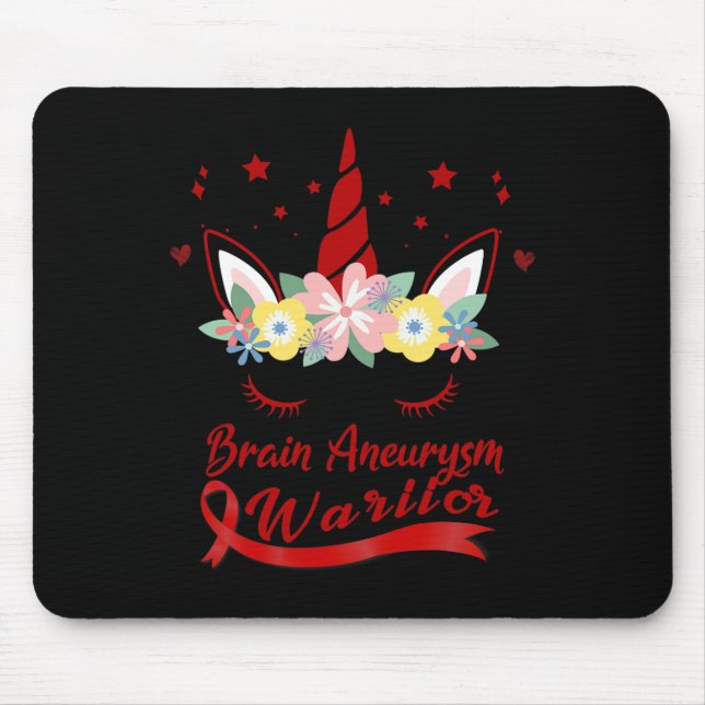 Unicorn Face Brain Aneurysm Awareness  Mouse Pad (Front)