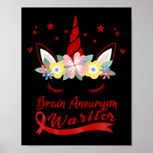 Unicorn Face Brain Aneurysm Awareness  Poster