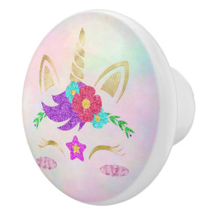 Unicorn Face Ceramic Knob