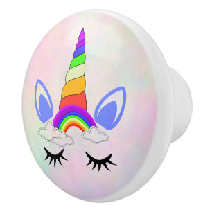 Unicorn Face Ceramic Knob