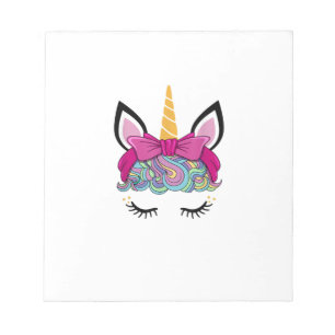 Unicorn Face Costume Magical Birthday Gift for Gir Notepad